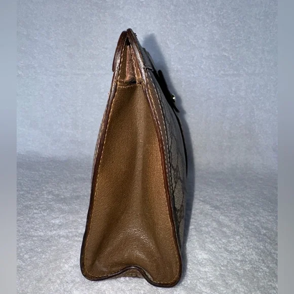 Gucci Vintage PVC/Leather GG Web Sherry Line Clutch. - Picture 3 of 16